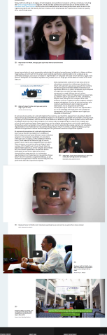 A screenshot demonstrating numerous ways to display videos on the Energy.Gov site.